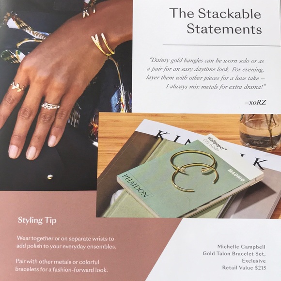 Michelle Campbell Gold Talon Bracelet Set - Picture 2 of 3